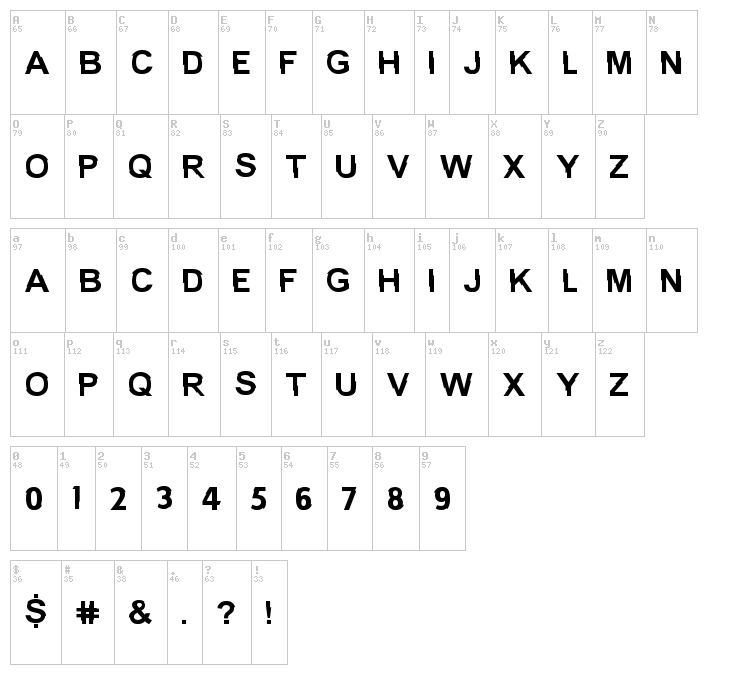 NHL Wild font map